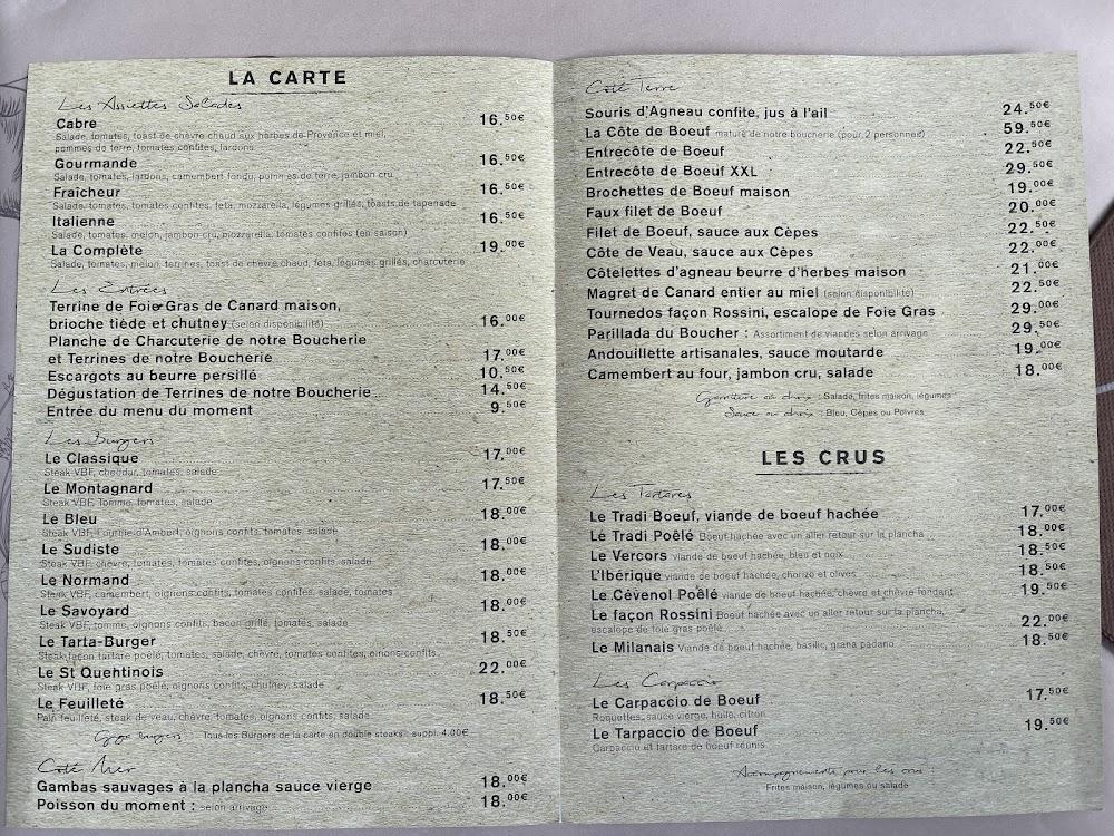 La Cuisine du Boucher - Menu Image 1